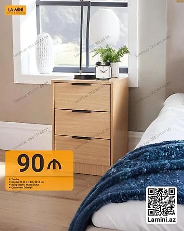 saat sensor: Tumba – La Mini - Material: ağac teksturalı laminat - 3 ədəd çekmece — 1