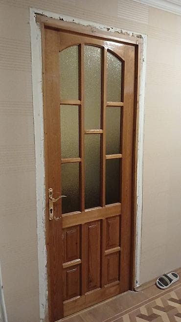 qapi avropa: Taxta şüşəli otaq qapısı - Material: təbii ağac (açıq qəhvəyi ton) - — 3