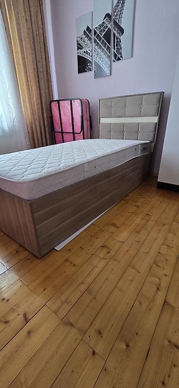 Təknəfərlik çarpayı, Bazalı, Matras ilə, Siyirməsiz