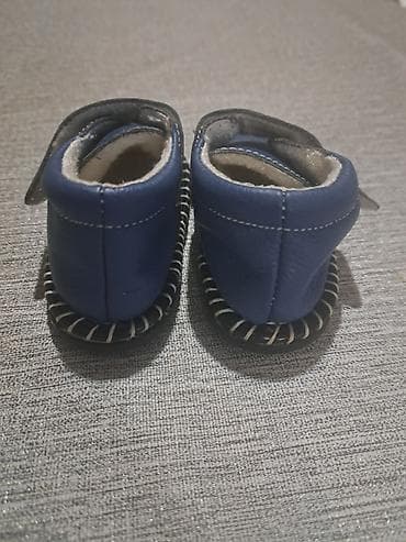 Uşaq üçün mavi mokasin tipli həqiqi dəri ayaqqabılar - Rəng: tünd — 4