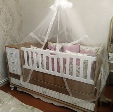 купить кровать трансформер: Oğlan və qız üçün, İşlənmiş, Dördbucaq, Beşik, Dəstsiz, Matras ilə, Yellənmə mexanizm ilə — 2