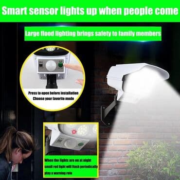 sensorlu lampa: Günəş ☀️⛅ enerjisi ilə işləyən sensorlu kamera 📷 formasında lampa LED — 6