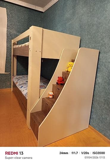 ucuz qiymete kohne mebel satiram: Oğlan və qız üçün, Çarpayı, Matrassız, Siyirməli, MDF — 3