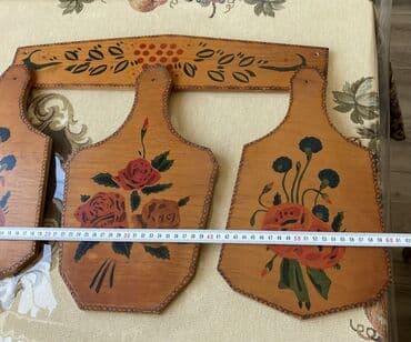 mətbəx əşyası: Dekor taxta dəsti 1 asılqanı və 3 taxtası var, sovet malı, işlənməmiş — 2