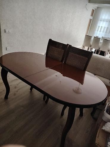 Klassik masa, Açılan, Taxta, Oval masa