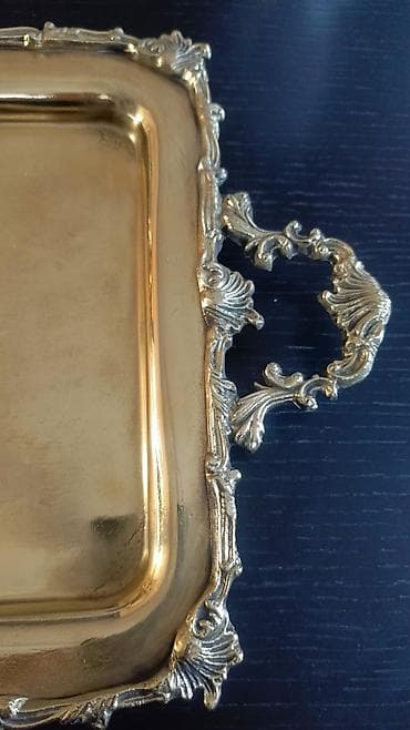 samdam: Qızılı rəngli dekorativ bürünc,bronza sinilər – klassik barokko — 3