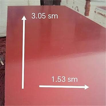söküntü taxtalar: Qırmızı fenol örtüklü kontrplak lövhələr - Ölçü: 3.05 m x 1.53 m — 3