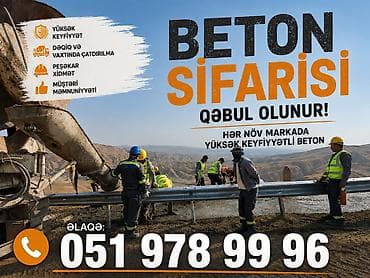 Tikinti işləri: Beton sifarişi – hər növ markada yüksək keyfiyyətli beton Xidmət — 1