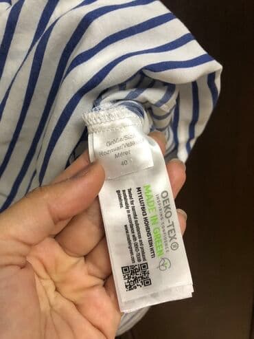 ağ qadın koftaları: İkinci əl əsl yay geyimi cəmi 7 azn Mėret markalı, ağ və mavi zolaqlı — 2