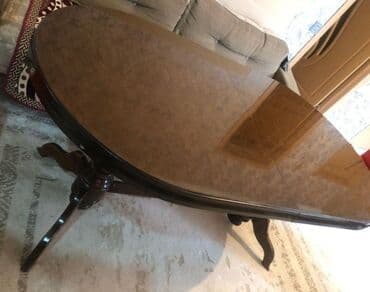 Qonaq masası, İşlənmiş, Açılan, Oval masa