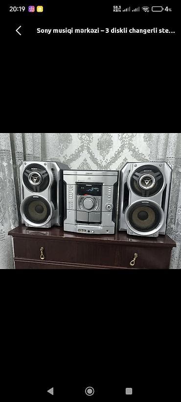 Sony musiqi mərkəzi – 3 disklik CD changerli stereo sistem -