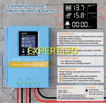 lent misar satilir: MPPT Günəş Yük Tənzimləyicisi- 150A, 12V/24V/36V/48V (Auto). - — 6