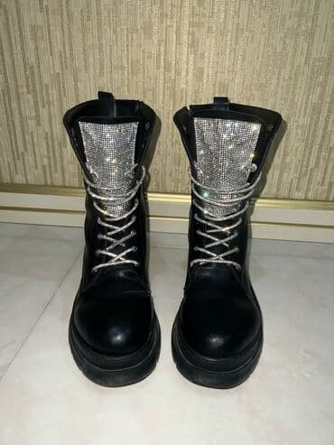 детские зимние резиновые сапоги: Полусапоги, Размер: 40, цвет - Черный, Б/у — 3