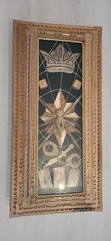 Нарды: Taxta nərd dəsti – əl işi oyma və yandırma naxışlı - Material: bərk — 3