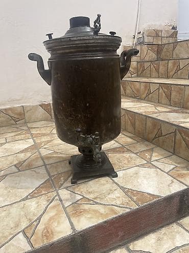 samovar 5l: Antik kömürlə işləyən samovar/soba tipli su qızdırıcısı - Material — 2