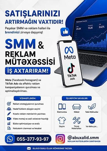 kafedə iş axtarıram: SMM və Reklam mütəxəssisi – Meta (Facebook/Instagram) və TikTok Ads — 1