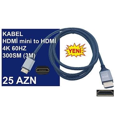 mini pc: HDMİ Micro/Mini Kabellər ⭐HDMİ micro to HDMİ 0,3m 4K 60HZ – 12 AZN — 8