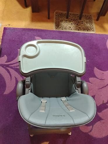 стул для кормления: Kidilo uşaq yemək stulu - Rəng: boz - Yumşaq, silinməsi asan dəri — 2