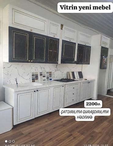 *2200₼ vitrin MƏTBƏX mebeli yeni təcili SATILIR*‼️ ÖLÇÜ:-3.77 ÜZƏRİNDƏ