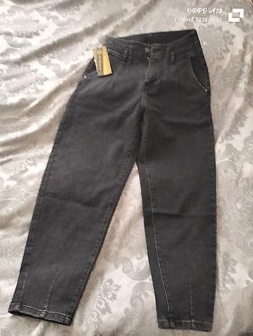 Qara rəngli cins şalvar - Klassik beşcib formatı: ön hissədə iki