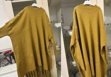 альпака кардиган бишкек: - Məhsul: Trikotaj ponço-sviter - Rəng: Xardal/sarı-mustard - Dizayn — 1