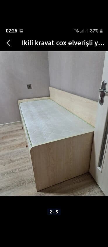 ağcaqayın: İşlənmiş, Təknəfərlik çarpayı, Bazasız, Matras ilə, Siyirməli, Azərbaycan — 3