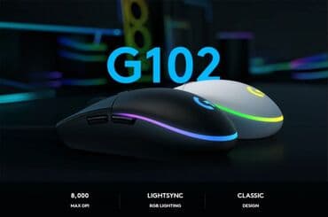 Noutbuklar üçün örtük və çantalar: Teze Original Logitech G102 Mouse - 50 AZN Ag Qara - Rangler — 1