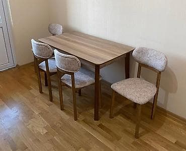 balkon stul: Mətbəx/Qonaq otağı üçün yemək dəsti - Komplekt: 1 stol + 4 stul - — 1