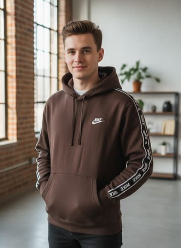 ağ şalvar: İdman dəsti, Nike, L, rəng - Qəhvəyi — 1