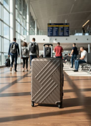 Böyük ölçülü təkərli səyahət çemodanı - Rəng: tünd bronz/qəhvəyi -