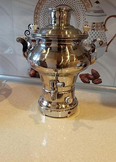 dekor: Elektrik samovar - Material: paslanmayan polad (parlaq xrom rəngli — 7
