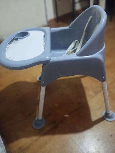 hovuz üçün uşaq çimərlik geyimləri: Uşaq yemək stulu - Rəng: boz - Təhlükəsizlik üçün iki nöqtəli kəmər - — 2