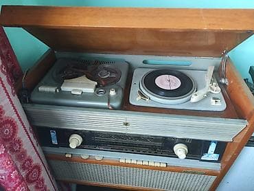dji mikrofon bluetooth: Vintage radiola-kombayn: radio + maqnitofon lent yazıcısı + vinil — 2