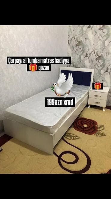 Çarpayılar: Yeni, Təknəfərlik çarpayı, Matras ilə — 1