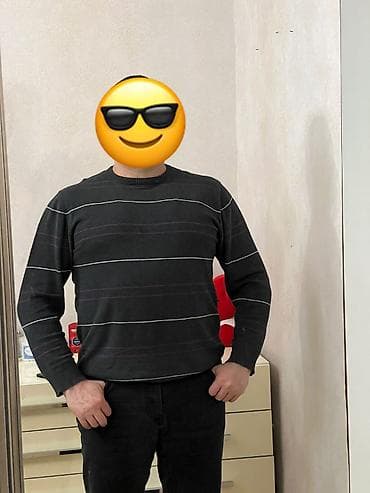 kişi şalvarlari: Sviter, XL, rəng - Boz — 4