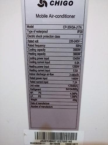 monoblok kondisioner: CHIGO CP-35H3A-J17A mobil kondisioner - Quraşdırma tələb etmir — 3