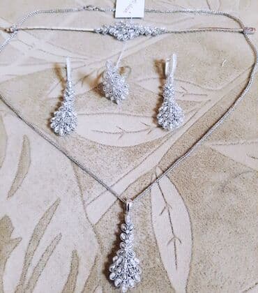 1 qram qızılın qiyməti 2024 750: Dəstə daxildir: Sırğa, Üzük, Bilərzik, Ağ qızıl, 750 Əyar, 2415 g — 6