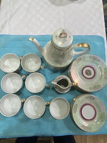 1998 ne ilidi: Qəhvə dəsti, rəng - Ağ, Farfor, 6 nəfərlik, Çexiya — 1