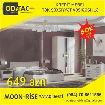 venera yataq desti: İkinəfərlik çarpayı, Komod, 2 tumba, Dolab, Türkiyə, Yeni — 7