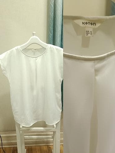 ag cins: Koton qadın bluzası - Rəng: ağ - Model: sadə, qısa qollu — 1