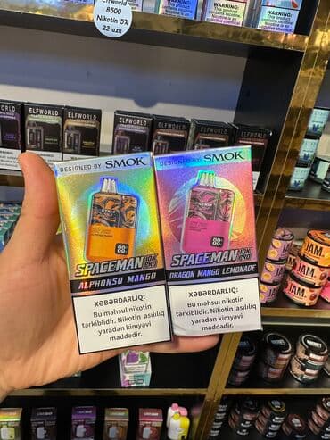 smok qəlyan: SMOK SPACEMAN 10000 tüstü Nikotin 5% E-maye ve batareya gösterici — 3