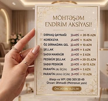 Möhtəşəm endirim aksiyası ilə peşəkar manikür-pedikür xidmətləri!