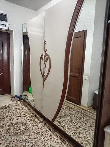 Б/у, 2 двери, С зеркалом, Коричневый, Дерево, Купе, Прямой шкаф