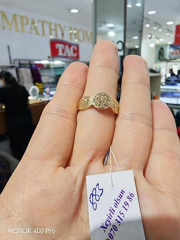 Çantalar: Üzük, Sarı qızıl, 585 Əyar, Qaşsız — 3