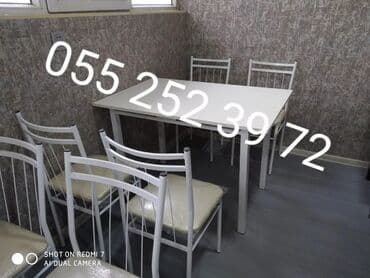 metbex mebileri: Qonaq otağı üçün, Yeni, Açılmayan, Dördbucaq masa, 10 stul — 8