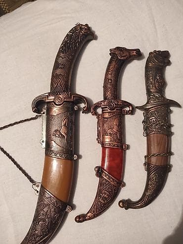 Digər ev dekoru: Dekorativ xəncər dəsti – 3 ədəd - Klassik Şərq üslubunda ornamental — 2