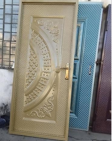 qapi zengleri: Dəmir giriş qapıları – dekorativ relyefli dizayn - Material: qalın — 3