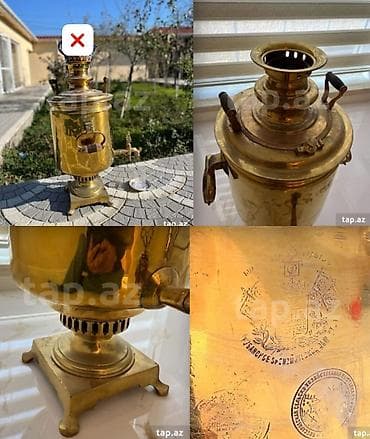Smovar 25 lt temiz latun Hec bir problemi yoxdur. Üstü pecatlidir — 1