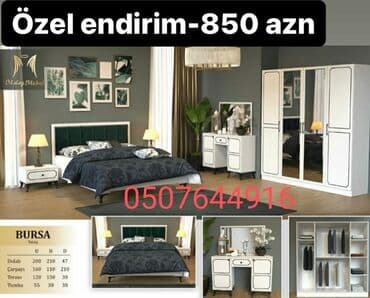 Matraslar: İkinəfərlik çarpayı, Dolab, Termo, 2 tumba, Azərbaycan, Yeni — 9