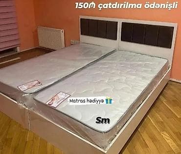 intex matras: İkiqat çarpayı dəsti - Ağ rəngli baza və başlıq: ikili başlıq — 1